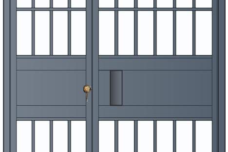 （雙扇電控平開門、柵欄門）